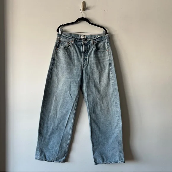 Citizens of Humanity Ayla Baggy Cuffed Crop Jeans Skylight Blue Size 30 - Picture 2 of 10
